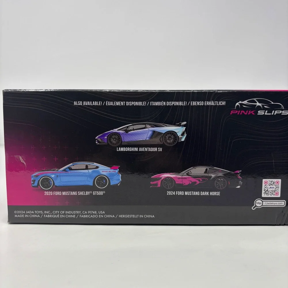 2024 Ford Mustang Dark Horse Jada Pink Slips Diecast Car Black Pink 1:24 New